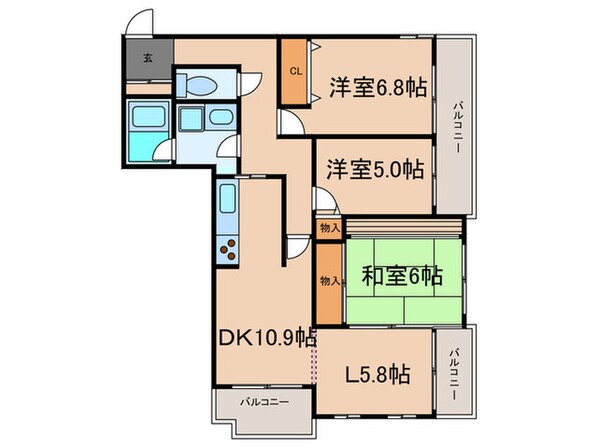 六甲パークハイムの物件間取画像